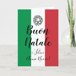 Weihnachtsgrüßkarte der italienischen Flagge   Buo Feiertagskarte