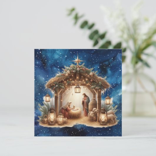 Weihnachtsgrußkarte der Krippe (Stehend Vorderseite)