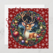 Weihnachtsgrüßkarte des Hirsches (Vorne/Hinten)
