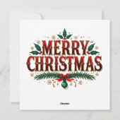 Weihnachtsgrußkarte des Weihnachtsmanns Feiertagskarte (Rückseite)