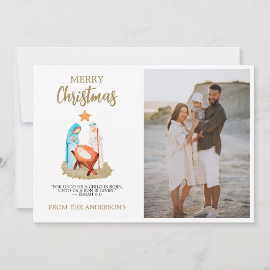 Weihnachtsgrußkarte Familie Religiös Feiertagskarte (Vorderseite)