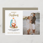 Weihnachtsgrußkarte Familie Religiös Feiertagskarte (Vorne/Hinten)