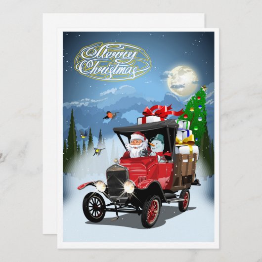 Weihnachtsgrußkarte Feiertagskarte (Vorne/Hinten)