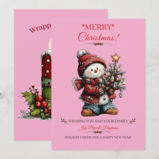 Weihnachtsgrußkarte Feiertagskarte (Vorne/Hinten)