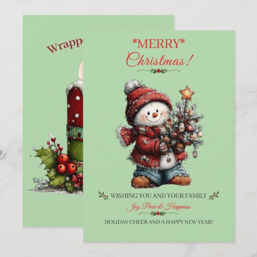 Weihnachtsgrußkarte Feiertagskarte (Vorne/Hinten)