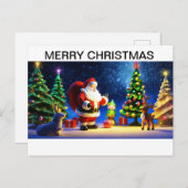 Weihnachtsgrüßkarte Feiertagspostkarte (Vorne/Hinten)