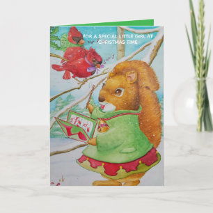 Weihnachtsgrußkarte für kleine Mädchen Karte