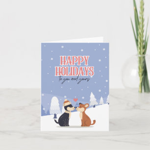 Weihnachtsgrußkarte für verliebte Hunde Karte