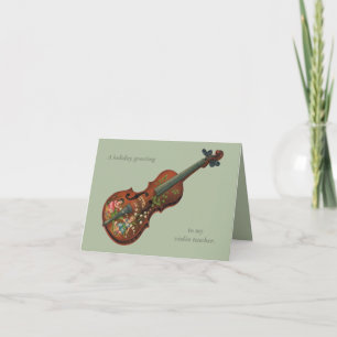 Weihnachtsgrußkarte für Violinisten im viktorianis Feiertagskarte