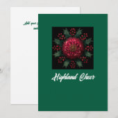 Weihnachtsgrußkarte mit grün-rotem Blumendesign Feiertagskarte (Vorne/Hinten)