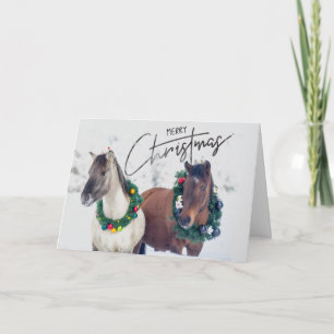Weihnachtsgrußkarte mit Pferd Feiertagskarte