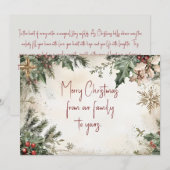 Weihnachtsgrüßkarte mit Poinsettia Feiertagskarte (Vorne/Hinten)