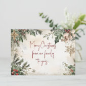 Weihnachtsgrüßkarte mit Poinsettia Feiertagskarte (Stehend Vorderseite)