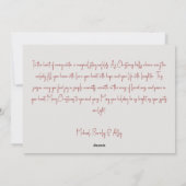 Weihnachtsgrüßkarte mit Poinsettia Feiertagskarte (Rückseite)