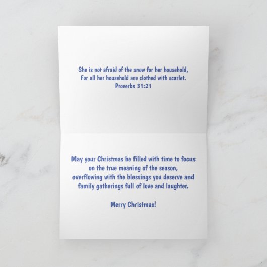 Weihnachtsgrußkarte mit Skriptreferenz Karte (Innenseite)