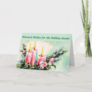 Weihnachtsgrußkarte mit Vintage-Weihnachtskerzen Feiertagskarte