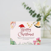 Weihnachtsgrußkarte Ornate Vintage Feiertagspostkarte (Stehend Vorderseite)