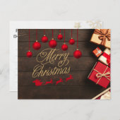 Weihnachtsgrußkarte Ornate Vintage Postkarte (Vorne/Hinten)