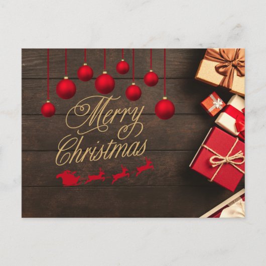 Weihnachtsgrußkarte Ornate Vintage Postkarte (Vorderseite)