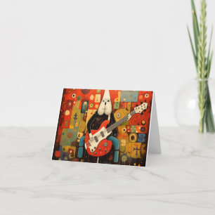 Weihnachtsgrußkarte Santa Rock and Roll Feiertagskarte