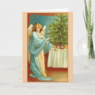 Weihnachtsgrußkarte viktorianischer Engel Feiertagskarte