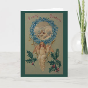 Weihnachtsgrußkarte viktorianischer Engel Feiertagskarte