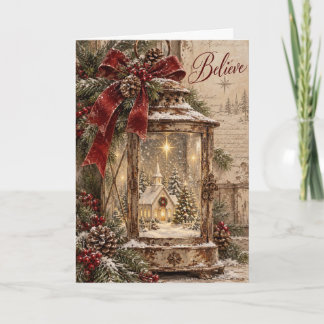 Weihnachtsgrußkarte - Vintage-Szene - V1 Karte