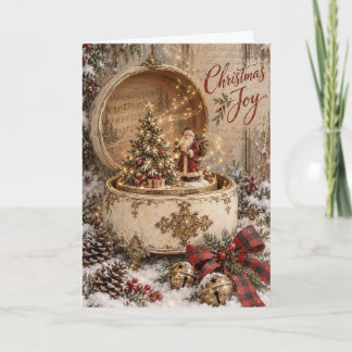 Weihnachtsgrußkarte - Vintage-Szene - V2 Karte