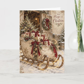 Weihnachtsgrußkarte - Vintage-Szene - V3 Karte