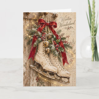 Weihnachtsgrußkarte - Vintage-Szene - V4 Karte