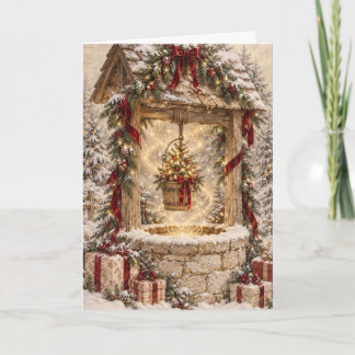 Weihnachtsgrußkarte - Vintage-Szene - V5 Karte