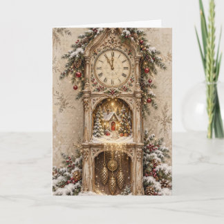Weihnachtsgrußkarte - Vintage-Szene - V6 Karte