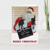 Weihnachtsgrußkarte vom Weihnachtsmann Mugshot!