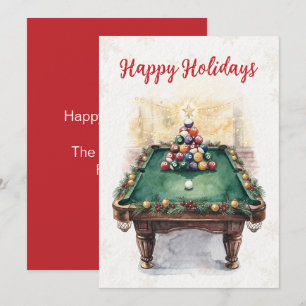 Weihnachtsgrußkarten für Billardspieler Feiertagskarte