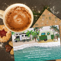 Weihnachtsgrußkarten für Camping am Meer