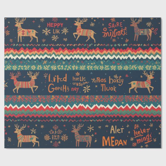 Weihnachtsgrüßmuster Geschenkpapier (Flach)