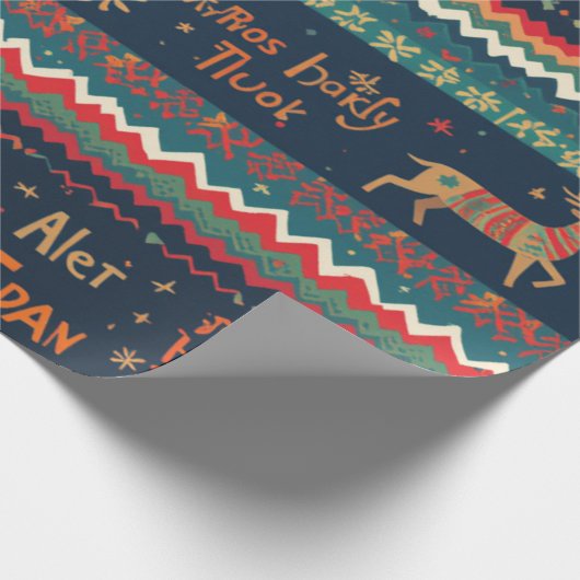 Weihnachtsgrüßmuster Geschenkpapier (Ecke)