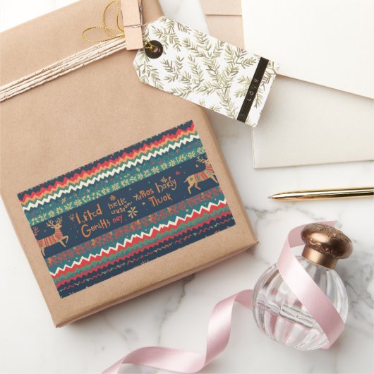 Weihnachtsgrüßmuster Rechteckiger Aufkleber (Schenken)