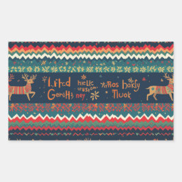 Weihnachtsgrüßmuster Rechteckiger Aufkleber