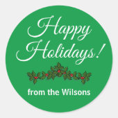 Weihnachtsgrüßsticker Runder Aufkleber (Vorderseite)