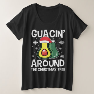 Weihnachtsguacin rund um den Tree Avocado Xmas Große Größe T-Shirt