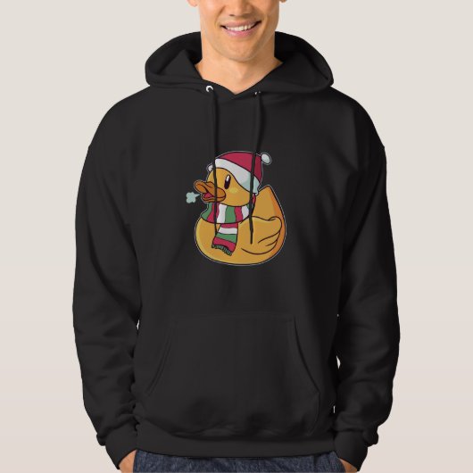 Weihnachtsgummi-Ente-Weihnachtsmannmütze Geschenk Hoodie (Vorderseite)