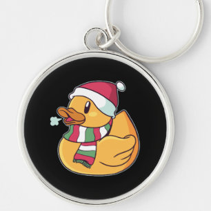 Weihnachtsgummi-Ente-Weihnachtsmannmütze Geschenk  Schlüsselanhänger