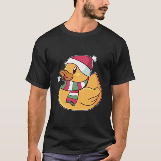 Weihnachtsgummi-Ente-Weihnachtsmannmütze Geschenk  T-Shirt (Vorderseite)