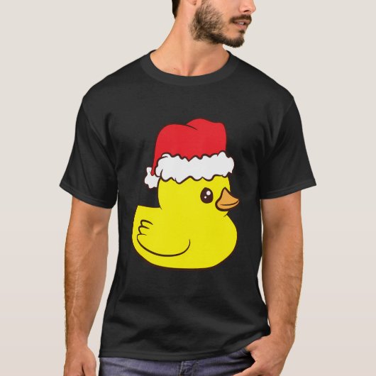 Weihnachtsgummiente mit Weihnachtsmannmütze Liebe T-Shirt (Vorderseite)