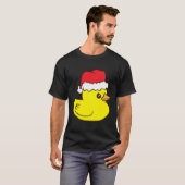 Weihnachtsgummiente mit Weihnachtsmannmütze Liebe T-Shirt (Vorne ganz)