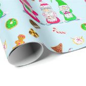 Weihnachtsgummis mit Keksen Geschenkpapier (Rolleneckpunkt)