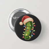 Weihnachtsgurke Gurke In Xmas Licht Gurke Button (Vorne & Hinten)