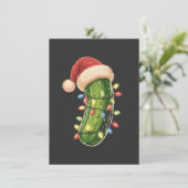 Weihnachtsgurke Gurke In Xmas Licht Gurke Einladung (Stehend Vorderseite)