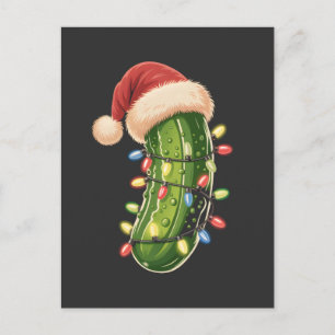 Weihnachtsgurke Gurke In Xmas Licht Gurke  Einladungspostkarte